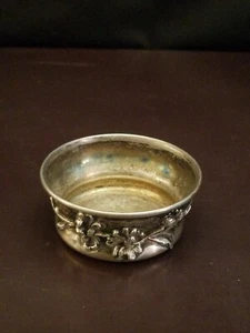 Antike Sterling Silber Salzkeller Schale Blumen Mono'd JLB - Bild 1 von 4
