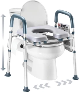 Elevadores de asiento de inodoro para personas mayores asiento de inodoro elevado ajustable en ancho y altura - Imagen 1 de 12