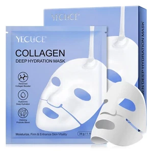 6X Bio Collagen Face Mask Bio-Collagen Deep Mask Pure Collagen Films Korean Deep - Picture 1 of 6