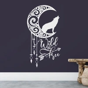 Mond Traumfänger mit Wolf Wandsticker - Bild 1 von 2