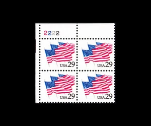 USA 1991 FLAGS ON PARADE #2531 PLATE BLOCK MNH TL - Picture 1 of 1