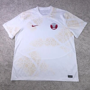 Qatar Football Jersey Mens 2XL Nike Soccer 2022 2023 Away Shirt Kit White QFA - Picture 1 of 11