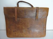 Vintage Leather Sheet Music Case Satchel Brown Initialled JG
