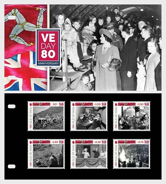 iom 2025 isle man End of World War II  80 Years 1945 Winston Churchill 6v PACK - Image 1 of 1