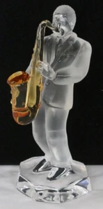 Saint Louis Signed France Crystal Saxophone Musician Figurine - Picture 1 of 7