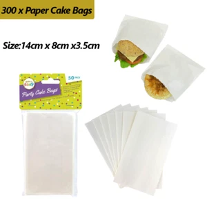 300 x White Greaseproof Paper Lolly Candy Food Cake Bags Wedding Party Events - Picture 1 of 2