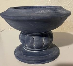 Kerzenhalter Riser 4" hoch 5,5 quer blau Country Grannychic Cottagecore Boho - Bild 1 von 3