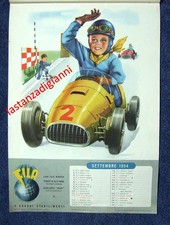 CALENDARIO Settembre 1954 Poster BAMBINI NELLO SPORT DITTA FILA MILANO