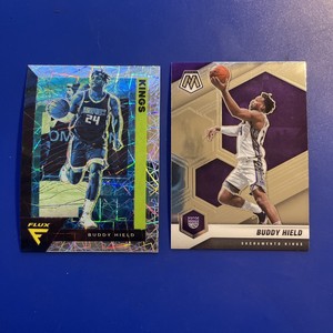 Buddy Hield 2020-21 Panini Flux Silver Lazer Prizm + Mosaic - Sacramento Kings