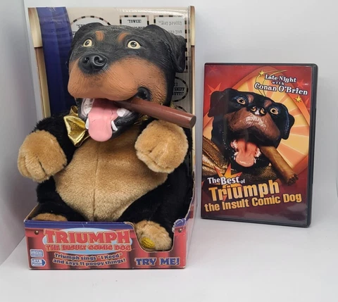VINTAGE TRIUMPH THE INSULT COMIC DOG CONAN OBRIEN GEMMY 2004 W/ BOX & DVD Cover