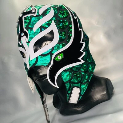 Mysterio Handmade Semi Professional Grade Luchador Wrestling Adult Mask Green - Image 1 of 4