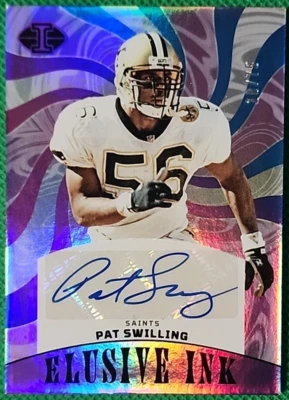 Pat Swilling /75 2023 Panini Illusions Football Elusive Ink Auto NO Saints SP - Image 1 of 3