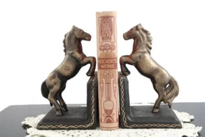 Gusseisen Figur Paar Pferde-Buchstützen (2126) - Picture 1 of 3