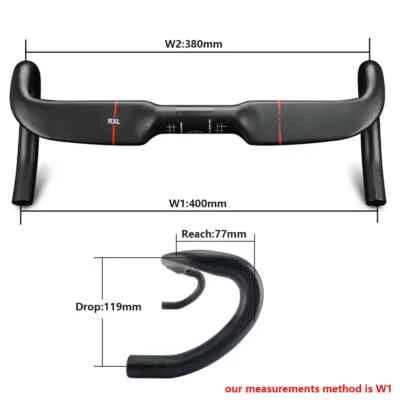 Carbon Road Bent Bars For Bicycle 31.8 mm Internal Routing UD Matte Handlebar - Image 1 of 4
