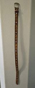 LEATHER BELT for WOMEN, Handmade, Western, Boho , With Sunflowers Size 28 - Picture 1 of 4