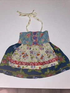 Matilda Jane Lark Lakes Ellie Halter Tie Good Hart Apron Dress Girls Size 4 - Picture 1 of 5