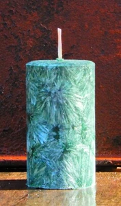 200 hour Teal UNSCENTED Healthy Natural Coconut Wax & Cotton Wick PILLAR CANDLE - Picture 1 of 12