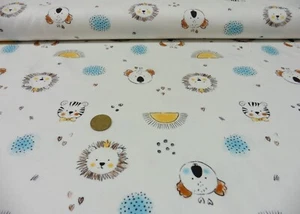 Safari Faces Hilco ecru organic cotton Baumwoll-Jersey Biostoff Tiere 50 cm - Bild 1 von 2