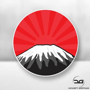JDM Mount Fuji Mountain Rising Sun Funny Japanese Drift Car Vinyl Decal Sticker - Picture 1 of 4