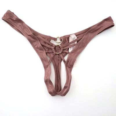 Victoria's Secret VERY SEXY Ring Hardware Open Bottomless Satin Thong Panty M - Image 1 of 4
