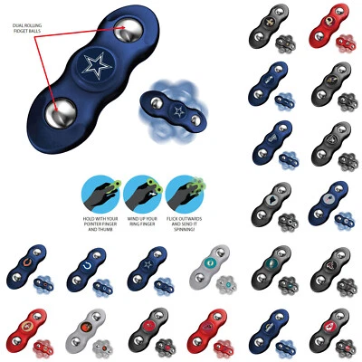 New NFL 32 Teams Available 2 in 1 Flik Fidget Hand Spinner & Rolling Balls - Image 1 of 2