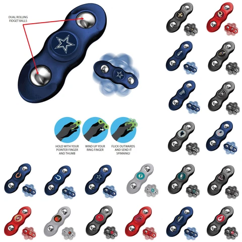 New NFL 32 Teams Available 2 in 1 Flik Fidget Hand Spinner & Rolling Balls Cover