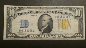 1934 A $10 Silver Certificate North Africa Paper Money Bank Note Currency Bill - Picture 1 of 2
