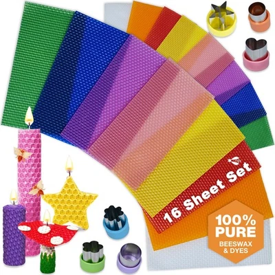 Beeswax Candle Making Kit for Kids - 100% Pure Bees Wax (16 Multicolor Sheets... - Image 1 of 4