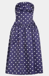 Self-Portrait Polka dot Satin Midi Dress - Picture 1 of 4