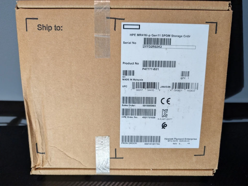 HPE P47777-B21 MR416i-p Gen11 Storage Conroller SPDM Plug-in Storage - New - Image 1 of 1