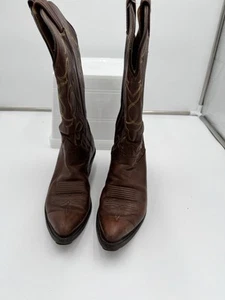 Vintage Tony Lama Women Western Boots Size 7.5B H8896 Brown Distressed Look - Picture 1 of 14