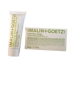 Malin+Goetz Vitamin B5 Body Moisturizer Travel Sz 1oz + 30ml Rum Bar Soap - Picture 1 of 2