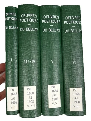 Oeuvres Poetiques by Joachim Du Bellay 1908 Vols 1-6 (v. 2 Missing) - Image 1 of 4