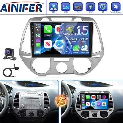 AINIFER Android 15 Apple Carplay Autoradio GPS NAVI BT Für Hyundai i20 PB 2008-2012
