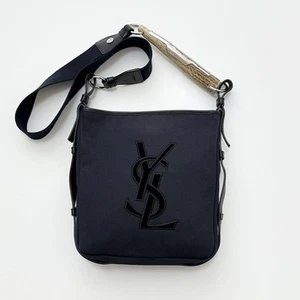 Yves Saint Laurent Mombasa Shoulder Bag Kahala Velour Leather Black - Picture 1 of 15