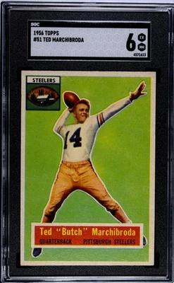 1956 Topps #51 Ted Marchibroda SGC 6 EX NM Pittsburgh Steelers  - Image 1 of 2