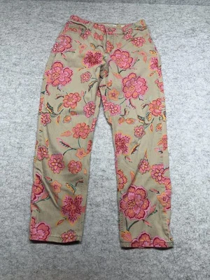 Jones New York Jeans Pants Womens 8 Beige Pink Floral Soho Ankle Casual Stretch - Image 1 of 4