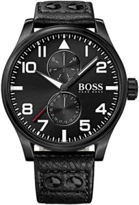 Reloj para hombre Hugo Boss Aeroliner 1513083 esfera negra día fecha correa de cuero - Imagen 1 de 1