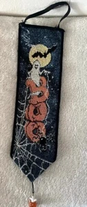 Halloween Tapestry Bookmark Doorknob Hang Boo Decor Ghost Bats Black Cat Spider - Picture 1 of 2