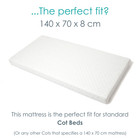 Clair de Lune Essentials Cot Bed Adjustable Height Baby/Toddler Crib 145 x 75 cm