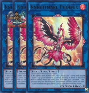 Yugioh! 3x Knightmare Phoenix BLMM-EN091 Emblazoned Ultra Rare 1st Ed NM - Picture 1 of 1