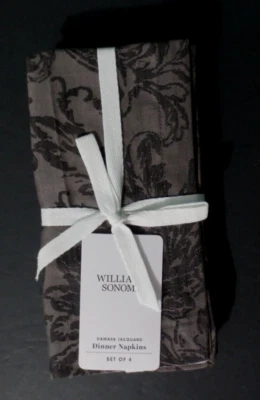 WILLIAMS-SONOMA -Novo Guardanapos de Jantar DAMASK JACQUARD - Cinza - 20 x 20" - Conjunto de 4 - Imagem 1 de 3