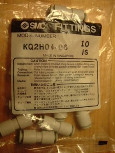 fittings connector SMC KQ2H04-06, Bag of 10, straight 4mm x 6mm. - Picture 1 of 2