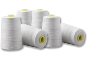Paquete de 10 agujas de órgano DNx1# 25 conos de hilo de coser blanco - Imagen 1 de 5
