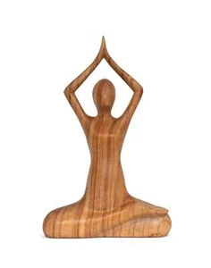 10" Holz handgefertigte Mini Yoga Figur Statue Skulptur Yogi Dekor - einfache Pose - Bild 1 von 6