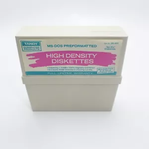 Vintage Tandy 26-451 3.5" Floppy Disk Plastic Storage Box Tan Color - Picture 1 of 4