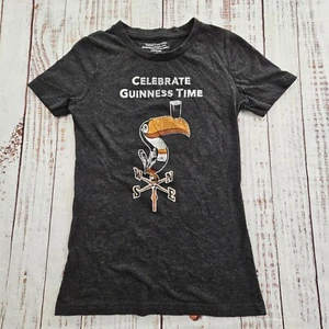 Celebrate Guiness Time Gray Short Sleeve Cotton Blend T-Shirt Women's S - Picture 1 of 6