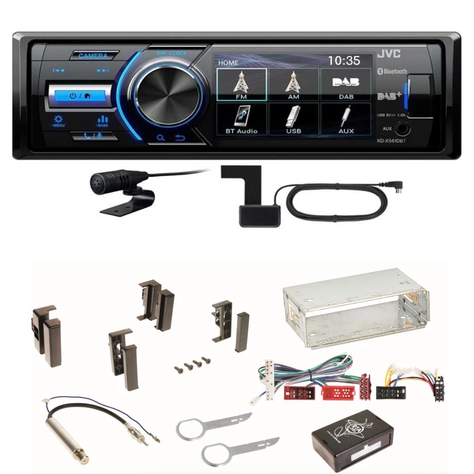 JVC KD-X561DBT Digitalradio Bluetooth USB Einbauset für Audi A4 B5 A6 4B C4 A8 - Bild 1 von 1