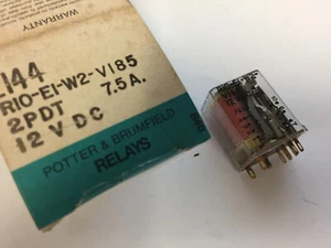 R10-E1-W2-V185 2PDT 7.5A 12VDC POTTER BRUMFIELD RELAY NEW 8-1393765-9 TE - Picture 1 of 1