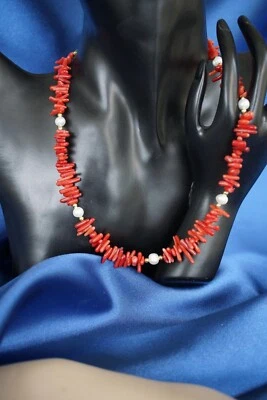 Kette Trachtenkette Gold Art Deco Antik Jugendstil Korallencollier  mit Perlen - Bild 1 von 4